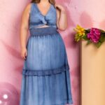 Saia jeans longa