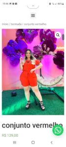 Conjunto bermuda malha laranja